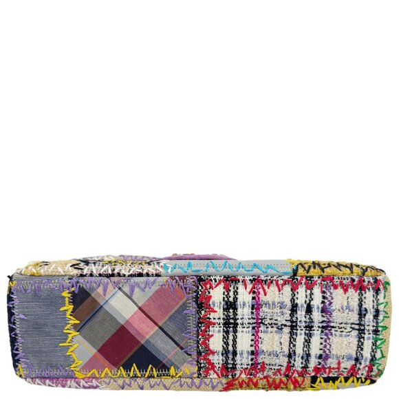 Chanel Single Flap Jumbo Patchwork Tweed Crossbody Bag Multicolor - Picture 11 of 14